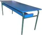 Table Prés Scolaire Bi Places, Bois Multiplié +Verni, Pied Epoxy T32,[120*45*55] TLS0001