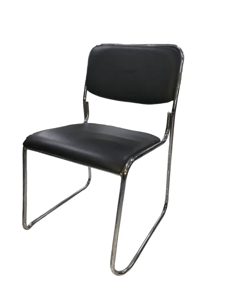 Chaise Visiteur, Skye, Pied Chromé, Noir, 114/C-114/2204