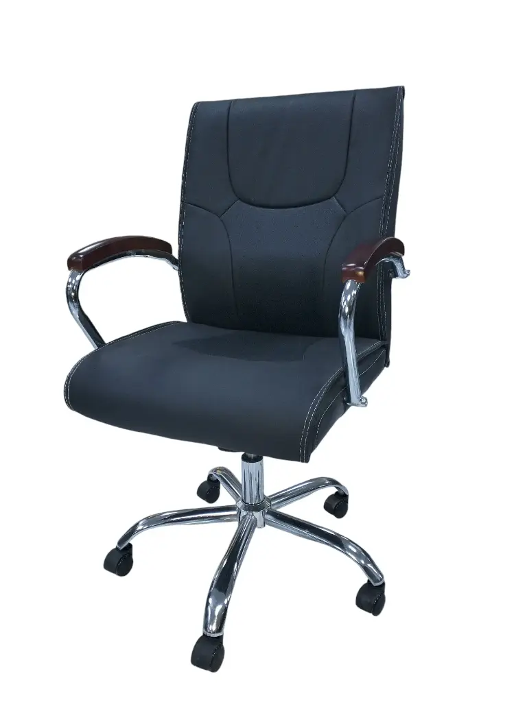 Chaise PDG, Etoile Chromée, T-32, 613B, Marron