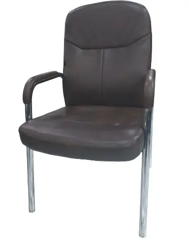 [22K M] Chaise Visiteur, Skye, Pied Chrome, Marron, 22K M