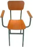 [CL0020] Chaise Scolaire Maitre, Bois Multiplié + Faux Meuble Pied Epoxy T25, CL0020