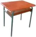 [TLS0004] Table Prés Scolaire Mono Place, Bois Multiplié +Verni, Pied Epoxy T32,[60*45*55] TLS0004