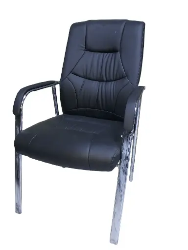 [079CN] Chaise Visiteur Chromée, 04 Pieds, 079C, Noir