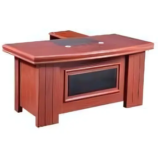 [A-8090/1.60] Bureau PDG, Retour+Caiss, [160X80X76], MDF, Marron Chocolat, A-8090