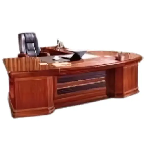 [A-8028/2.20] Bureau PDG, Retour+Caiss, [220X110X76], MDF, Acajou, A-8028