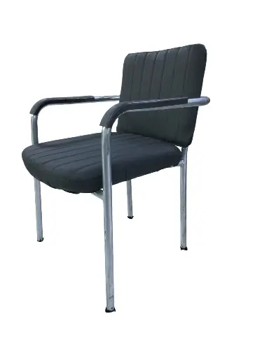 [331-1-LCH] Chaise Visiteur Pieds Chrom Remb, Boston, Noir, Locale, 331-1-LCH