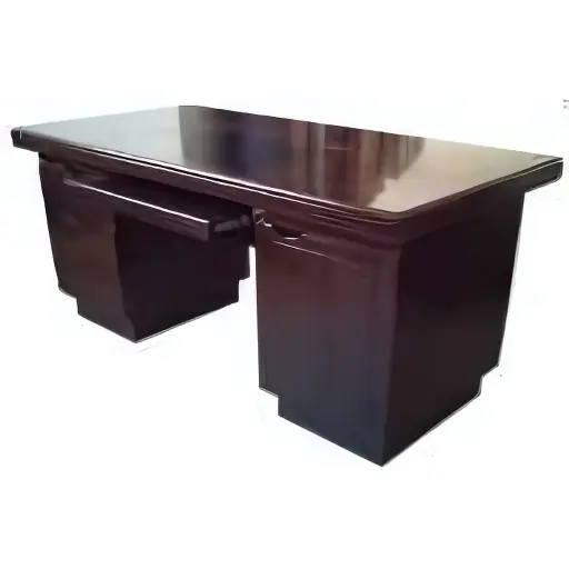 [5716C] Bureau MDF (PU+PC) Acajou/Marron Chocolat